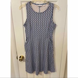 New York & Company dress-Blue-Geometric Pattern